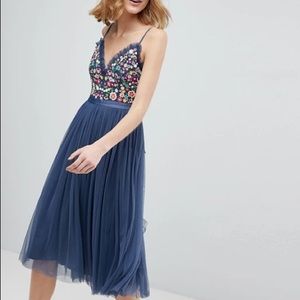 NEEDLE AND THREAD FLORAL EMBROIDERED CAMI DRESS